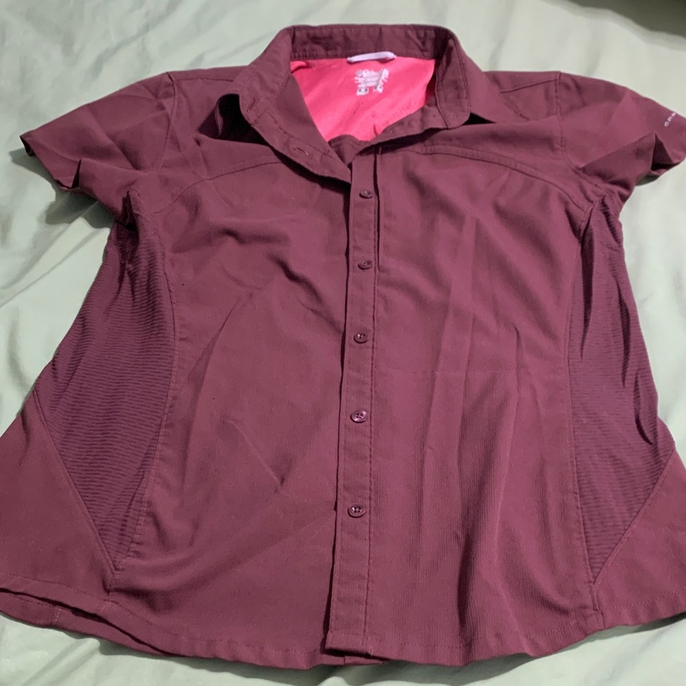 Columbia Burgundy and Pink Women's Shirt
